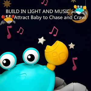 خرچنگ موزیکال شارژی سنسوردار آبی electric induction cute crab blue -اسباب بازی